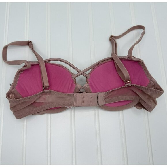 PINK Women Bra 32B Pink Date Push Up Underwired Adjustable Straps - Picture 2 of 5